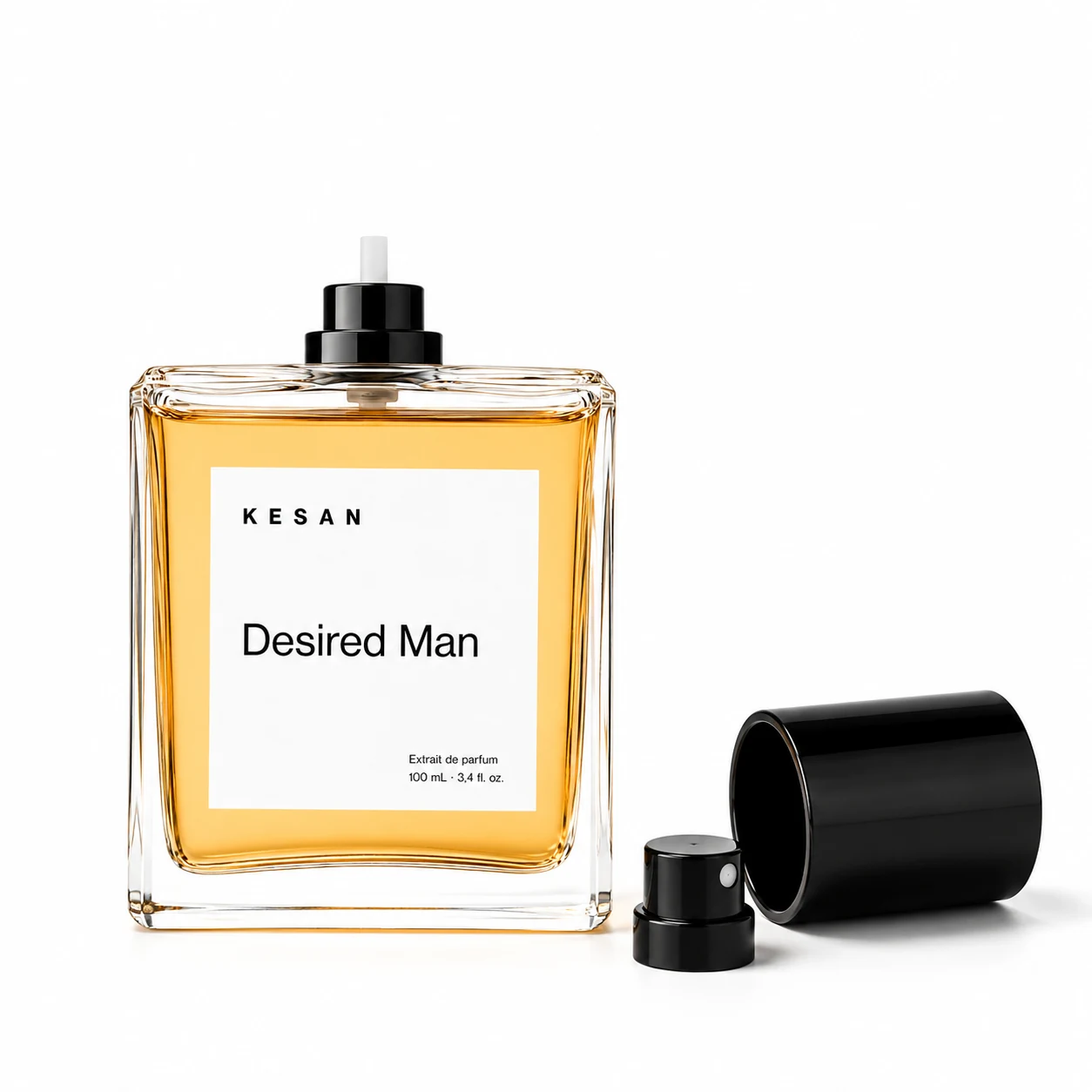 Kepala semprot parfum dilepas untuk memperlihatkan batang pengisian